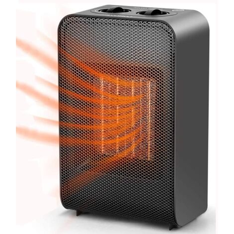 ZOLGINAH Mini radiateur soufflant à économie d'énergie en céramique avec chauffage rapide de 2 s, protection contre les basculement et la surchauffe, 3 modes, pour salle de bain, bureau, salon