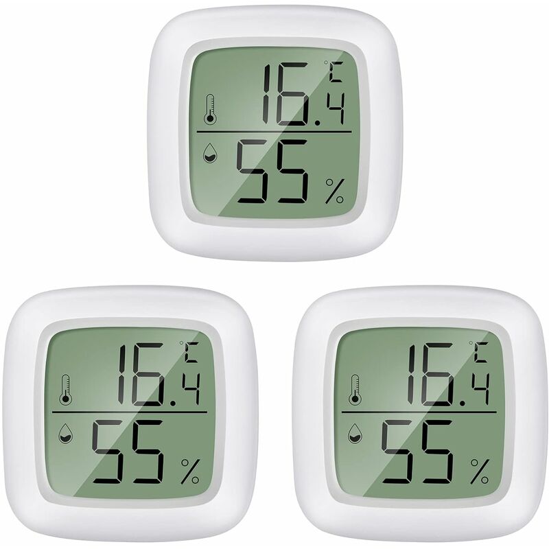 Image of Mini termometro per interni, 3 pezzi igrometro per interni ad alta precisione, ℃/℉ commutabile, per il rilevamento di umidità e temperatura,