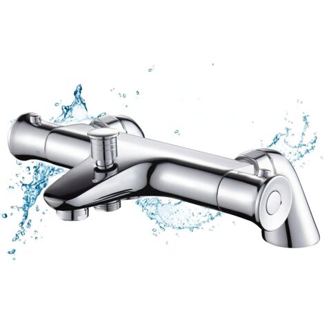 ZOLGINAH Mitigeur Thermostatique Baignoire Solepearl Robinet Thermostatique Bain Douche avec Bouton Sécurisé à 38°C, Thermostatique de Baignoire