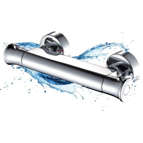 ZOLGINAH Mitigeur Thermostatique de Douche, robinet anti-brûlure de la vanne de mélangeur de douche de barre thermostatique moderne, inverseur de vanne thermostatique de la salle de bains 40℃ Design