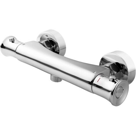 ZOLGINAH Mitigeur Thermostatique Douche, Robinet de Douche Thermostatique avec 38°C Bouton de sécurité, Mitigeur de Robinet Thermostatique Bain-Thermostat Douche, Laiton/ Chromé