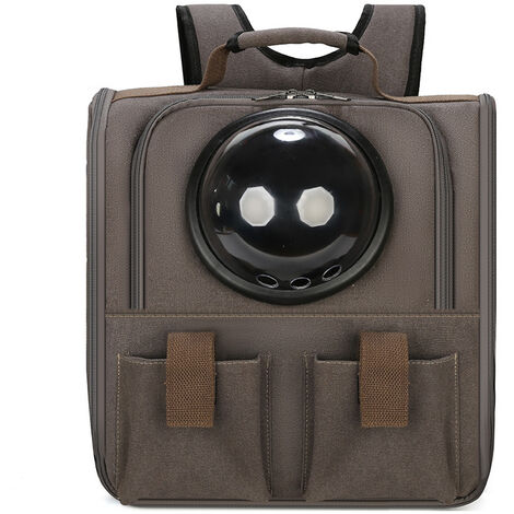 ZOLGINAH Mochila para gatos, mochila para mascotas con cápsula espacial ventilada, mochila de viaje para perros pequeños (gris)