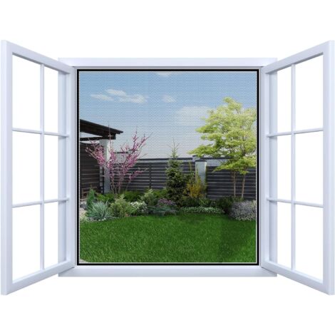 ZOLGINAH Moustiquaire Fenetre Transparente Universelle - Réglable en Taille - Ne Nécessitant Aucun Perçage - Moustiquaire Ajustable - Bricolage,(130 cm x 150 cm, Lot de 2, Noir)