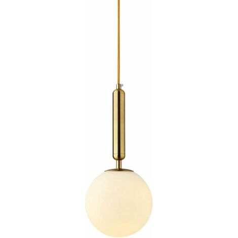 ZOLGINAH Nordic Moderne Simple Suspension Lampe Boule De Verre Plafonnier Simple Tête Suspension Loft pour Chambre Salle À Manger Restaurant Salon (Blanc Mat laiteux)