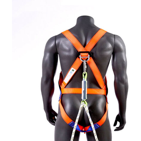 ZOLGINAH Nylon Double Ceinture Anti-Chute, Ceinture de Sécurité d’Escalade, Travail Haute Altitude Protection contre les Chutes Ceinture de Sécurité Complète du Corps Ceinture de Sécurité Réglable Cei