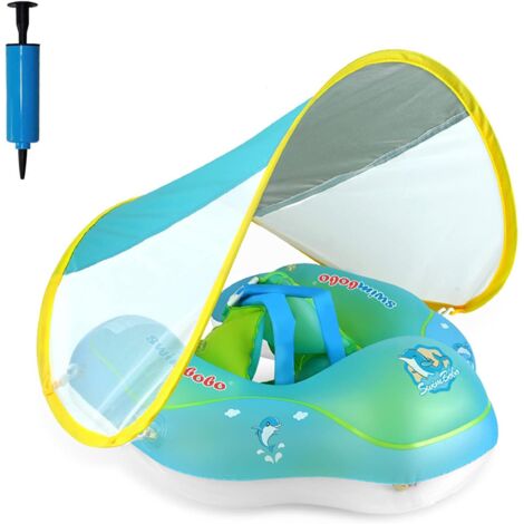 ZOLGINAH ouée Bébé, bouee pour Bebe, Bébé Siège De Piscine avec auvent Amovible de Bouee Bebe, bouée Gonflable pour Enfants Anneau de Natation, Bouee Bebe Piscine pour 6 - 36 Mois (L)