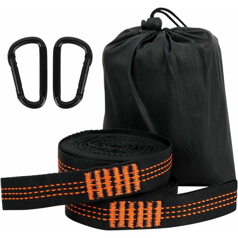 ZOLGINAH Paquete de 2 correas para hamaca con 2 mosquetones, correas colgantes para acampar de 300 cm con bolsa de transporte, extra fuertes, livianas y respetuosas con los árboles