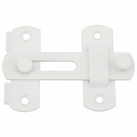 ZOLGINAH Pestillo de puerta corredera Cerradura de puerta Perno de bloqueo de hebilla de pestillo con tornillos para puerta, ventana, armario y jardín, acero inoxidable blanco brillante, EMS9001-W