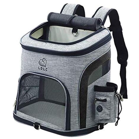 ZOLGINAH Pet Dog Carrier Backpack, Sac À Dos pour Animal De Compagnie avec Filet Respirant，Adapté Aux Voyages Et À La Vie Quotidienne (Gris)
