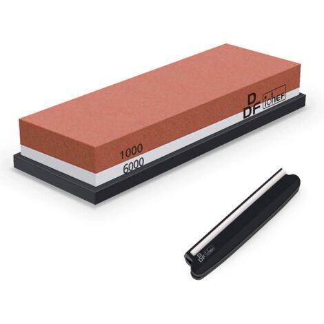 ZOLGINAH Pierre à Aiguiser 1000/6000 [Dernière Version], Aiguiseur de Couteau Professionnel 2-en-1 Pierre à Affûter Double-Face avec Base en Silicone Antidérapant et Guide d'Angle