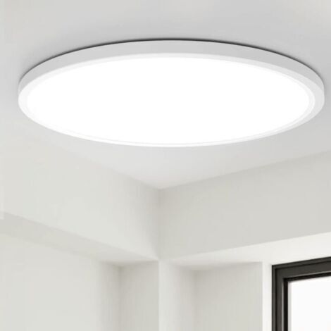 ZOLGINAH Plafonnier LED 18W Luminaire Salle de Bain 1700LM Blanc Naturel 5000K Lampe de Plafond Étanche IP54 Plafonnier Salon Applicable à Salle de Bain Chambre Cuisine Balcon Garage Ø23×3cm