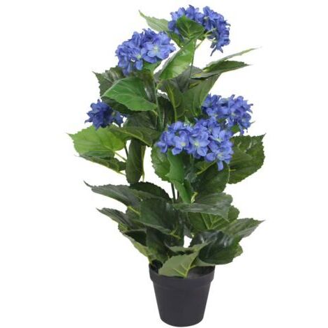 ZOLGINAH Plante Artificielle avec Pot Hortensia 60 cm Bleu