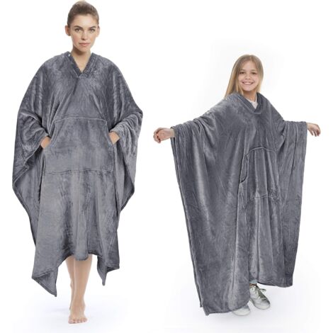 ZOLGINAH Poncho Manta Cómoda Manta Portátil de Felpa para Adultos, Mujeres, Hombres, Niños, Manta para el Hogar o Fuera, 200 x 140 cm