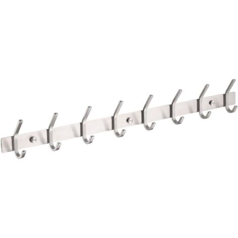 ZOLGINAH Porte Manteau Salle de Bain à 8 Crochets Porte Manteau Acier Inoxydable SUS304 Patère Salle de Bain Mural Fini Brossé, AH203H8-2