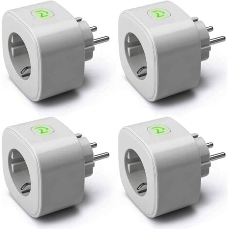 ZOLGINAH Prise Connectée, Prise Intelligente Compatible avec Alexa, Google Home, Google Nest et SmartThings, Prise Grise WiFi avec Mesure de Consommation d'Énergie, Commande Vocale et Contrôle à Dista