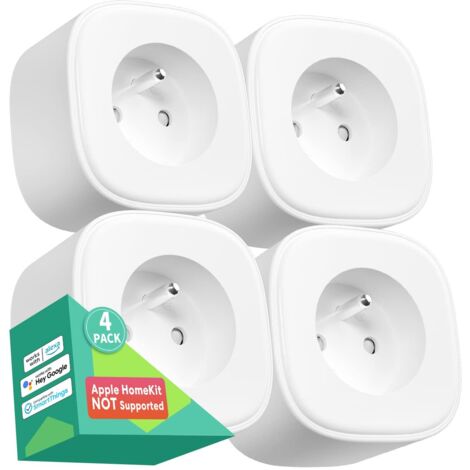 ZOLGINAH Prise Connectée WiFi (Type E), Prise Intelligente Compatible avec Alexa, Google Home et SmartThings, Prise Française avec Contrôle à Distance, Commande Vocale et Fonction de Temps (1)