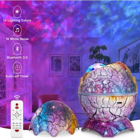 ZOLGINAH Projecteur Ciel Étoilé, Lampe Projecteur Galaxie 14 Couleurs, Ciel Étoilé Plafond Projecteur Veilleuse Enfant Adulte avec 19 Bruit Blanc, Haut-parleur Bluetooth et Minuterie pour Cadeau