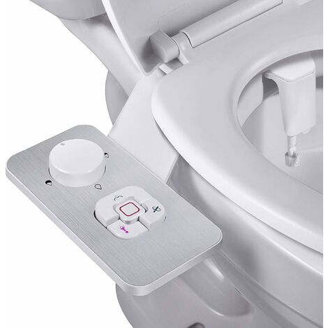 ZOLGINAH Pulverizador de bidé no eléctrico con boquillas retráctiles de autolimpieza doble - Limpieza frontal y trasera - Botón pulsador de agua fría ajustable, cromado