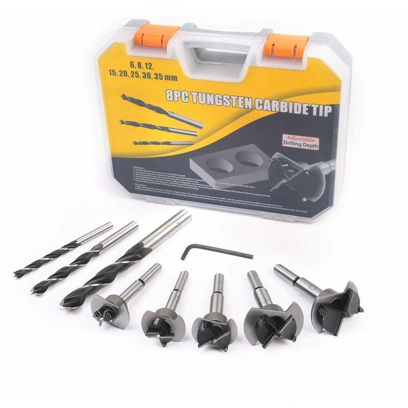 Punta da Trapano per Legno, 8 Pezzi Punte da