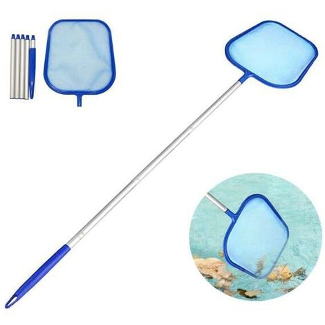 ZOLGINAH Redes de aterrizaje de superficie para piscina, Red de piscina, Red de aterrizaje de natación con telescópico ajustable de 105 cm para limpiar estanques de fuentes de piscinas