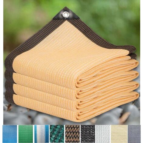 ZOLGINAH Rete ombreggiante Protezione UV per Patio Giardino Esterno, Rete ombreggiante per serra Rete antivento con occhielli, Vela ombreggiante a 12 pin,Beige,3X4m