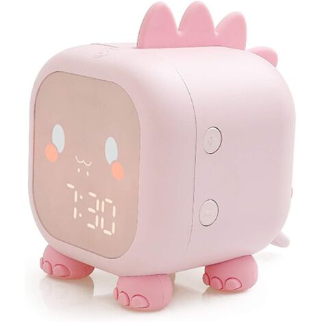 ZOLGINAH Réveil lumineux pour enfant fille - Réveil numérique pour fille et garçon avec simulateur de lever du soleil - Fonction snooze - Sans tic-tac - Réveil silencieux pour garçons et filles (rose)
