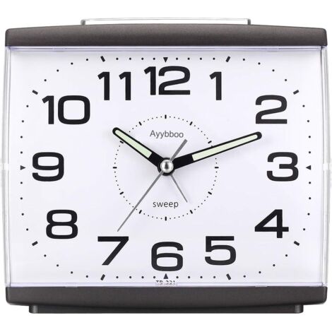 ZOLGINAH Réveil Matin à Piles Retro Réveil Silencieux sans Tic-Tac, Grand Cadran Réveil Original Analogique Quartz Alarme Réveil Vintage Lumineux Snooze Réveil Chevet