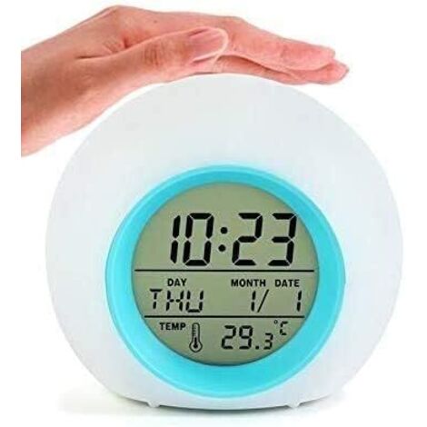 ZOLGINAH Réveils numériques pour les Enfants, Réveil Veilleuse LED Numerique Lampe, Des gamins Dessin animé Chambre Numérique Réveil Chevet Veilleuse La musique Réveillez