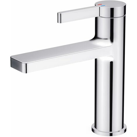 ZOLGINAH Robinet de salle de bain - Robinet de lavabo chromé - Avec tuyau d'eau chaude et froide de 450 mm - Design moderne et élégant - Chrome