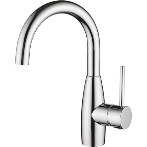 ZOLGINAH Robinet Salle Bain, Robinet Lavabo Pivotant à 360°, Mitigeur Lavabo à Bec Haut, Robinet pour Salle de Bain ou Petite Cuisine, Chrome