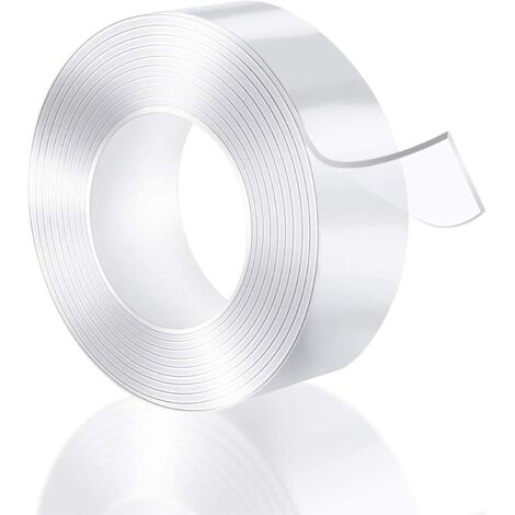 ZOLGINAH Ruban Adhésif Double Face[3meter x 20mm x 2mm], Ruban Adhésif Lavable Sans Traces, Nano Tape, Nano Magique Réutilisable, Lavable et Résistant, pour Verre, Plastique, Bois, métal, Papier