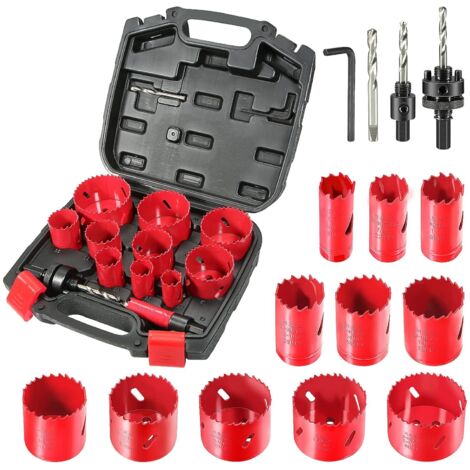ZOLGINAH Scie Cloche Bi-métal, 17 PCS Coffret de Scie Trépan avec 11PCS Lames de Scie 19-68 mm, Profondeur de Coupe: 40 mm, Parfaite pour Percer Le Bois, Les Panneaux PVC et Le Métal