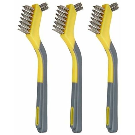 ZOLGINAH Set de 3 Mini Cepillos de Acero Inoxidable con Mango Ergonómico
