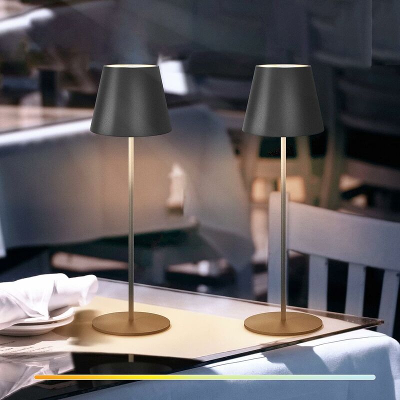 Image of Set di 2 Lampada da tavolo senza fili Lampada da tavolo a led ricaricabile Touch Control Protezione IP54 Lampada portatile per giardino Soggiorno