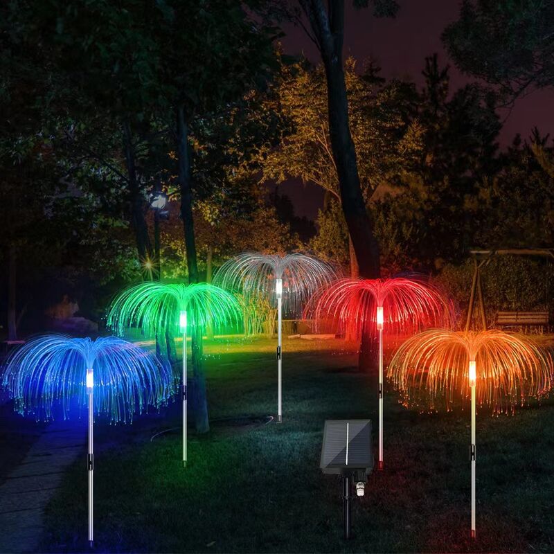 Image of Set di 5 luci solari per meduse da esterno, lampade solari decorative a forma di medusa per patio, prato, ponti, decorazioni per balconi - Zolginah