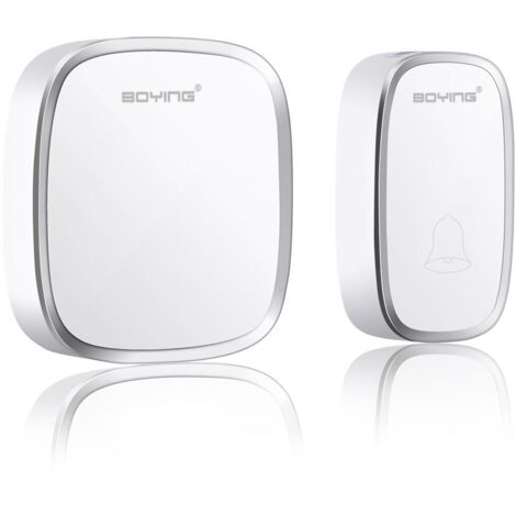 ZOLGINAH Sonnette de Porte, Carillon Sans Fil Eléctrique Etanche à 300 Mètres de Portée, Kit de Carillon avec LED flash et 36 Sonneries 4 Niveau Volumes pour Urgence, Maison, Hôtel-Un Emetteur et Un R