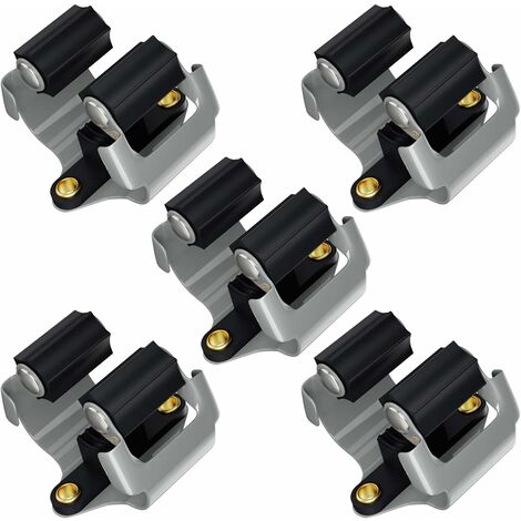 ZOLGINAH Soporte para escobas, 5 PCS Soporte para escobas montado en la pared, Soporte ajustable para escobas, Soporte antideslizante para herramientas montado en la pared, Soporte multifunción para e