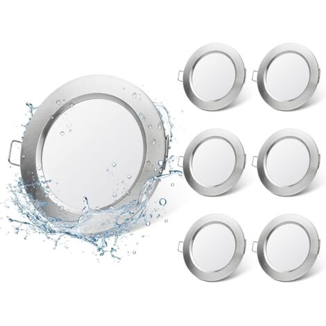 ZOLGINAH Spot LED encastrable plat Spots LED 6W IP44 encastrables Blanc chaud 3000K Spots encastrables set de 6 pour salon, salle de bain, bureau