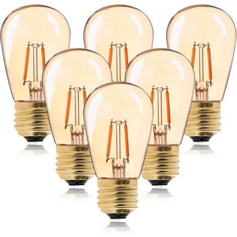 ZOLGINAH ST45 Bombilla LED Vintage Edison Filamento E27 Equivalente a 1W Bombillas Incandescentes de 10W, Blanco Súper Cálido 2200K, Lámpara Decorativa de Vidrio Dorado, No Regulable, Ámbar, Paquete d