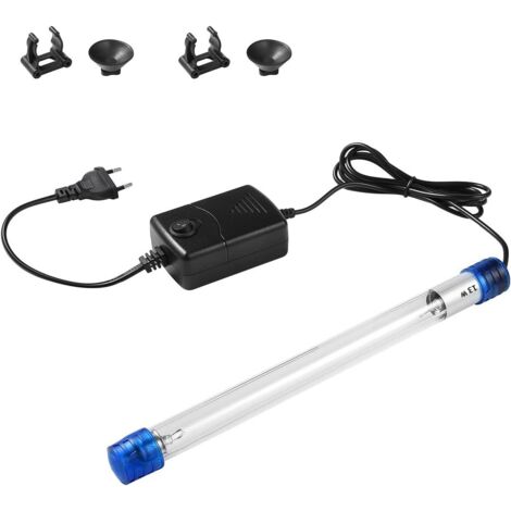 ZOLGINAH Stérilisateur UV Aquarium, 13W Lampe UV Submersible Lumière de Destruction d'algues Imperméable pour Purifier l'eau des Aquariums, Bassins,Bocal à Poissons