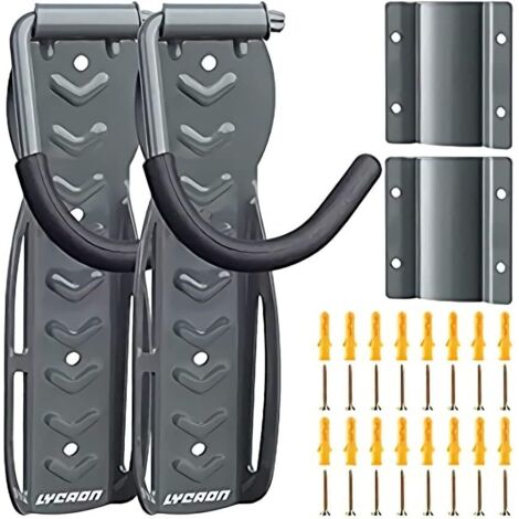 ZOLGINAH Support Velo Mural, Support Mural pour Vélo (Gris Ultime), Porte Velo Mural Peut Contenir Jusqu'à 68lb, avec Plateau à Pneus & Vis, Rangement Vertical Porte vélo Maison/Magasin/Garage
