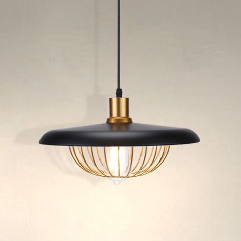 ZOLGINAH Suspension Luminaire Industrielle Forme lanterne Lustre Vintage Eclairage de Plafond Rétro Lampe Pendante E27 Plafonnier en Métal Intérieur Décoration pour Chambre Cuisine Bar Loft Salon Noir