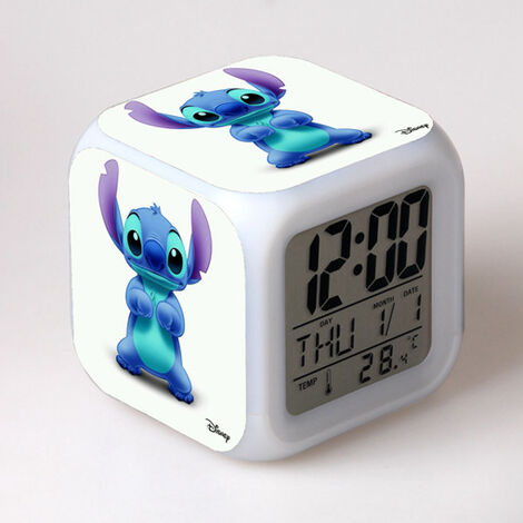 ZOLGINAH Tamaño pequeño 3 pulgadas 8 cm, Stitch, Anime, Despertadores  digitales LED para bebés, Decoración de dormitorio para niños-02