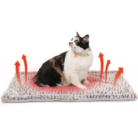 ZOLGINAH Tapis Chauffant pour Chat et Chiens Coussin Chauffant Chat 70 x 47 cm Couverture Auto-Chauffant Tapis Thermique pour Chat et Petits Chiens Lavable