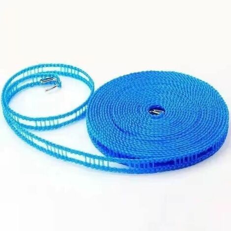ZOLGINAH Tendedero Extensible Antideslizante Portátil Nylon Tendedero Camping, Tendedero Retráctil A Prueba De Viento Línea De Secado De Lavandería Al Aire Libre, 10m Azul