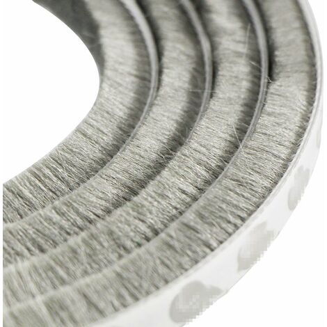 ZOLGINAH Tira de cepillo antivaho autoadhesiva a prueba de polvo de 9 mm x 13 mm para ventanas y puertas móviles (gris)