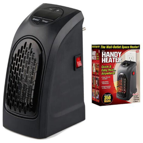 ZOLGINAH Tropicano Plug Heater - Mini radiateur électrique céramique 1500W, Léger et compact, Thermostat réglable, 2 puissances, Fonction ventilateur, Technologie PTC,Noir