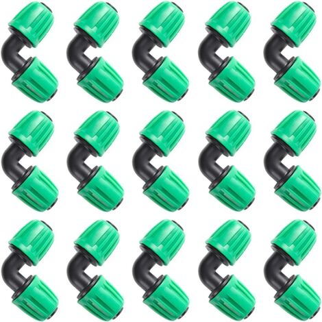 ZOLGINAH Tuyau 1/2 pouce (1/2 "ID x0,6-0,63" OD) Raccord de qualité anti-goutte de 16 mm (convient à un ID de 13 mm) Raccords à contre-écrou (coude 15 pièces)