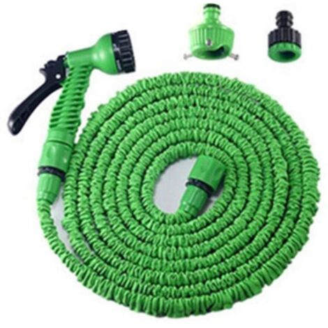 ZOLGINAH Tuyau d'arrosage extensible avec buse de pulvérisation à 7 fonctions, tuyau télescopique pour arroser le tuyau pliable pour un rangement facile à la maison （7.5M / 25FT in extension）