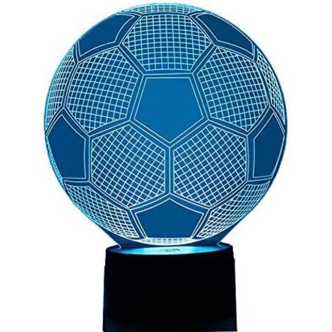 ZOLGINAH Veilleuse 3D Visuelle Ballon de football USB 7 couleurs changeantes Lampe de football pour chambre à coucher Décoration enfant Cadeau d'anniversaire